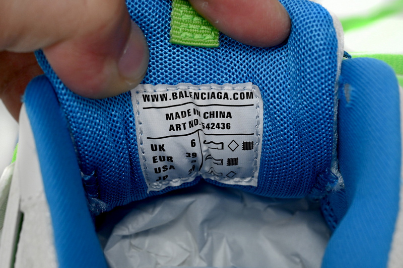 Balenciaga Tess S.Green, White, and Blue  542436 W2BC3 0285