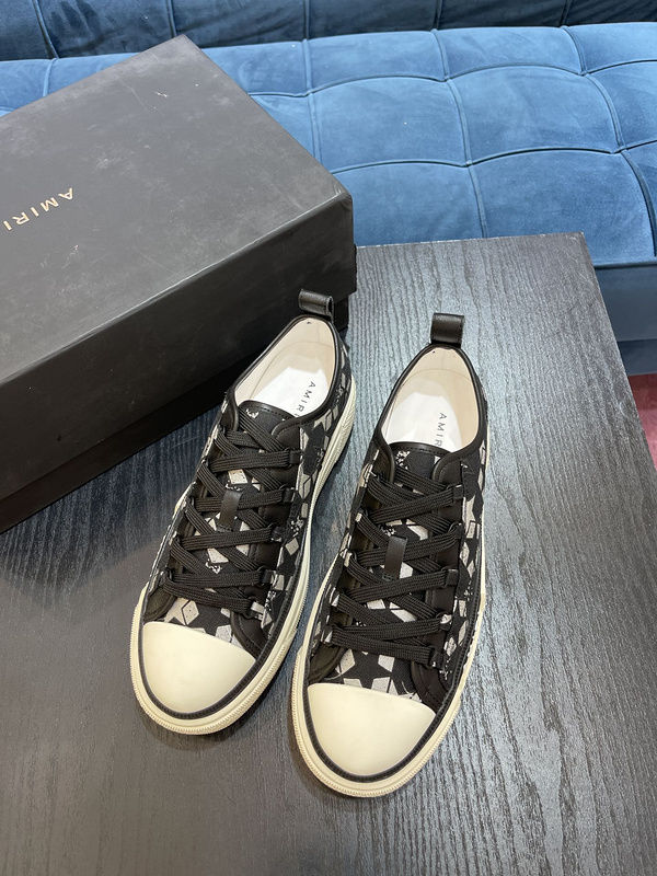 Amiri* Appliquéd Leather and Canvas Sneakers