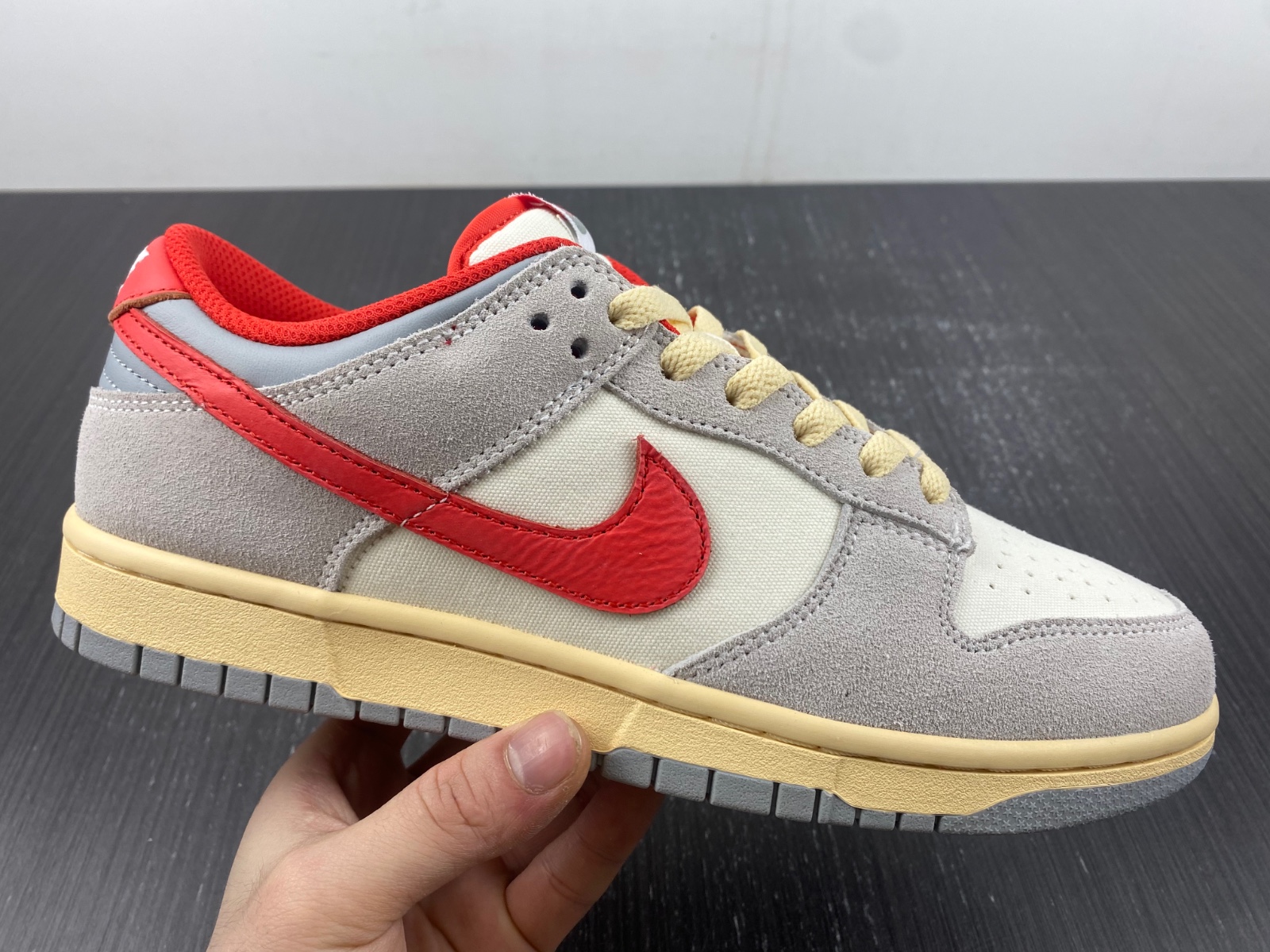 Nike Dunk Low "Grey/Red" Athletic Department FJ5429-133