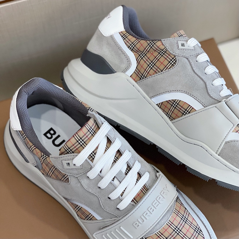 Burberry Vintage Check, Leather and Mesh Sneakers
