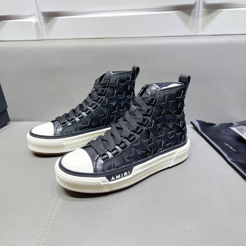 Amiri* Appliquéd Leather and Canvas Sneakers
