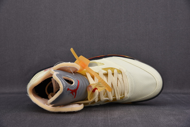 Off White x Air Jordan 5 Sail Red DH8565-100