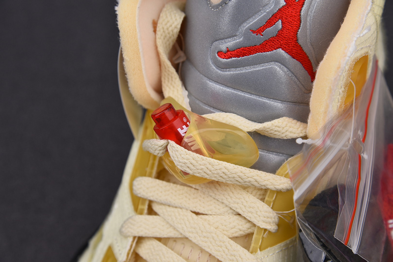 Off White x Air Jordan 5 Sail Red DH8565-100