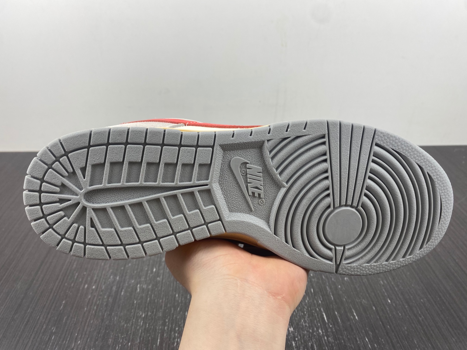 Nike Dunk Low "Grey/Red" Athletic Department FJ5429-133