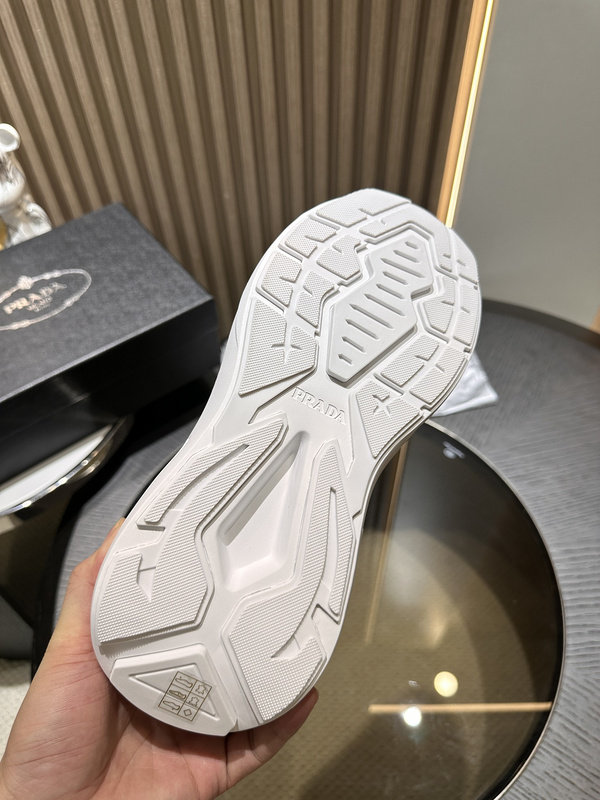 Prada Systeme Brushed Leather Sneakers