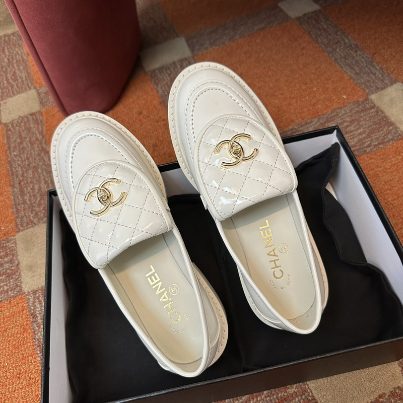 Chanel Leather CC Logo Loafers