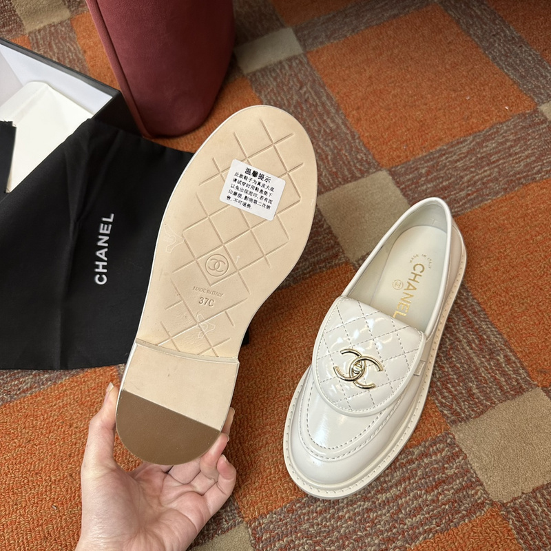 Chanel Leather CC Logo Loafers