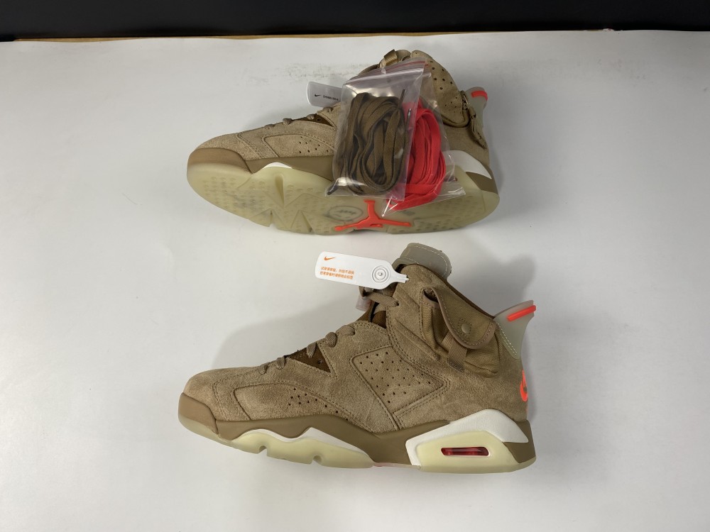 Travis Scott x Air Jordan 6 SP British Khaki / Bright Crimson-Sail