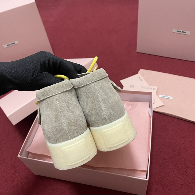 Miu Miu Platform Suede lace-up Boots