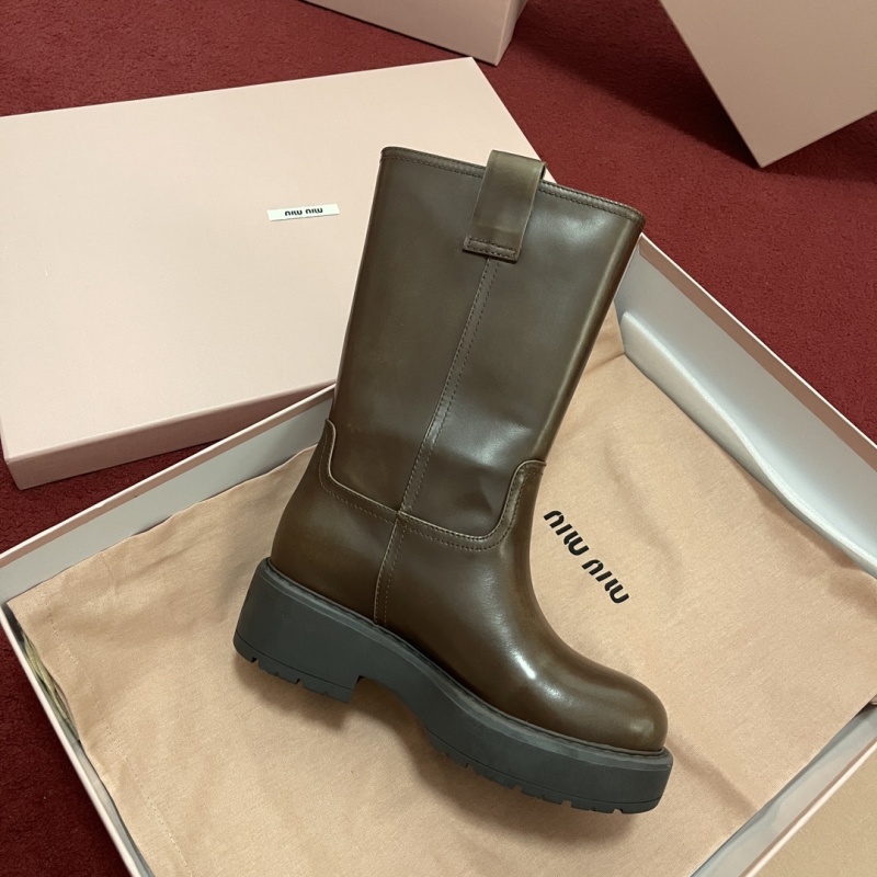Miu Miu Fumé Leather Boots