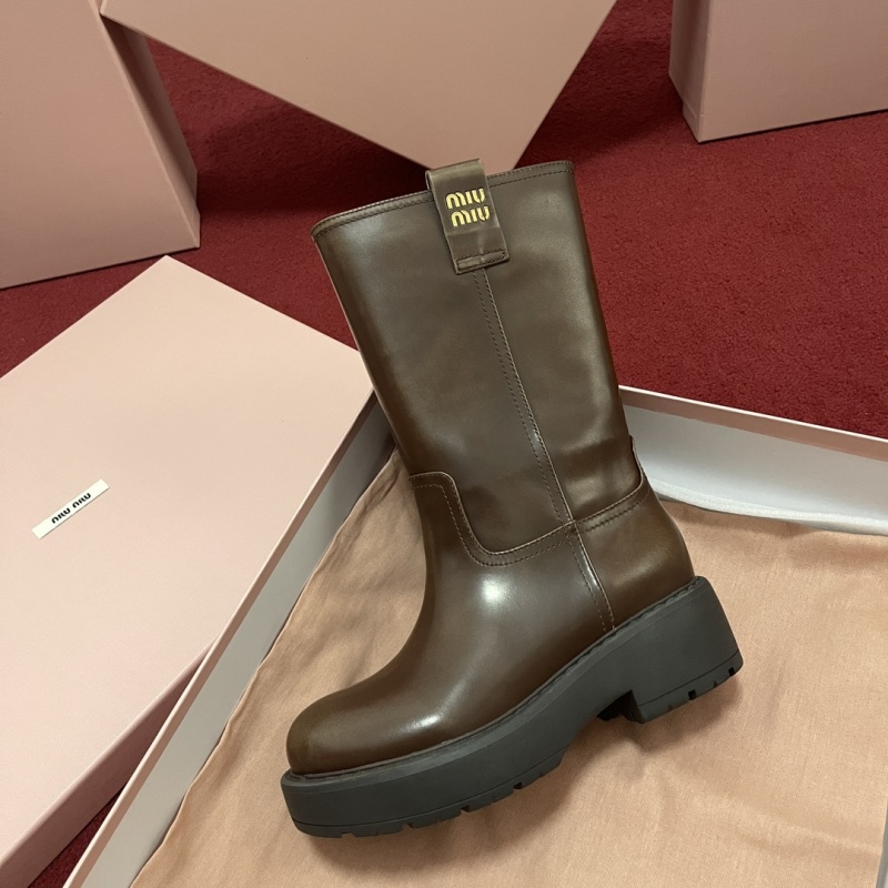 Miu Miu Fumé Leather Boots