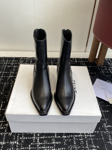 Leather boots Celine Black