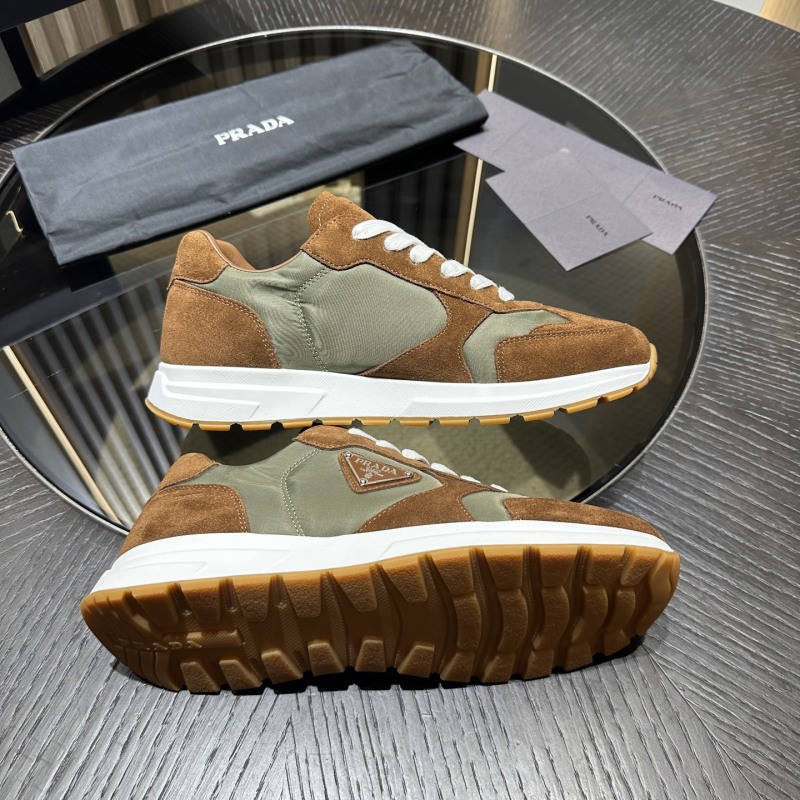 Prada suede-panelled low-top Sneakers