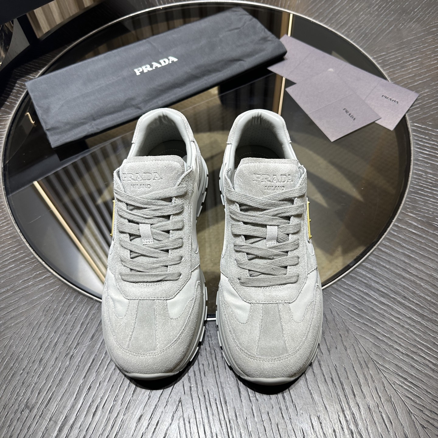 Prada suede and Re-Nylon sneakers