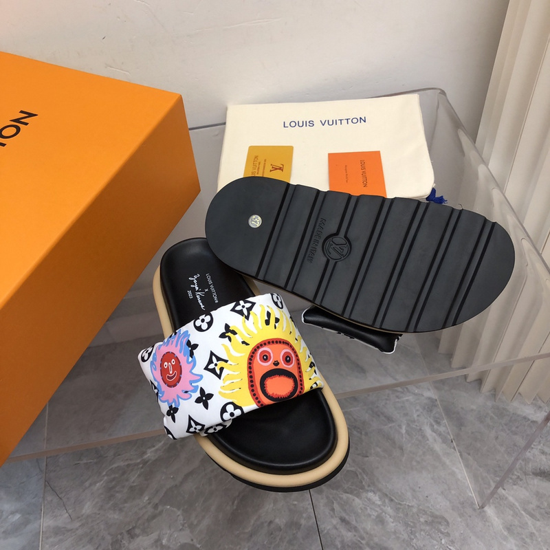 LV pool pillow comfort mule