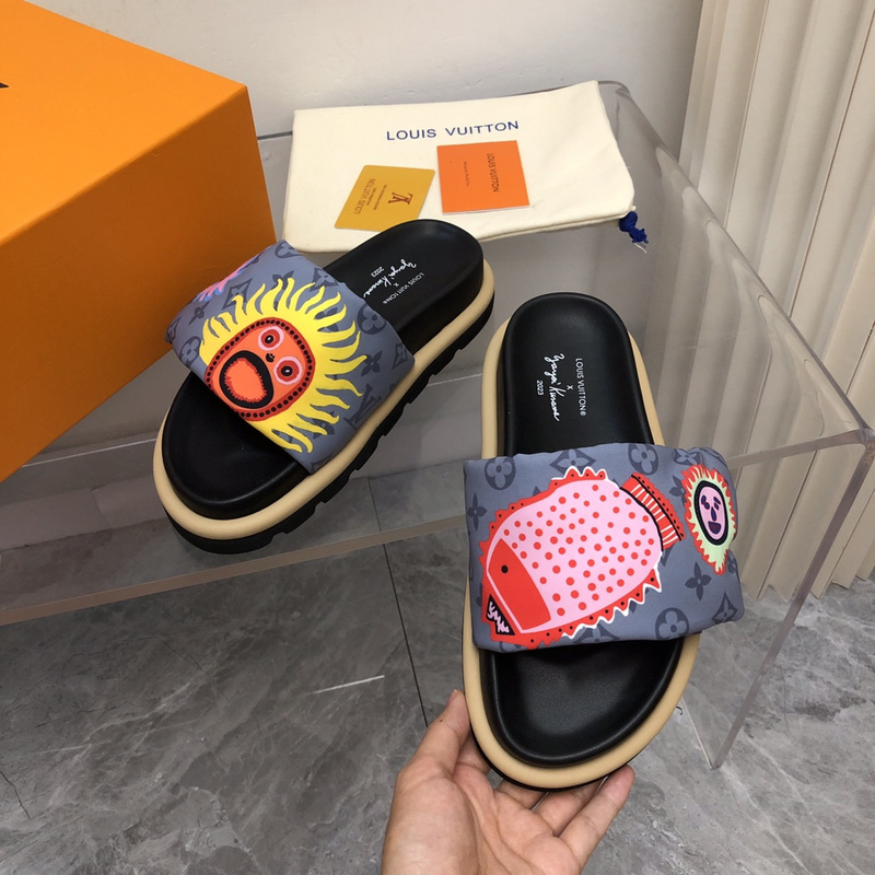 LV pool pillow comfort mule