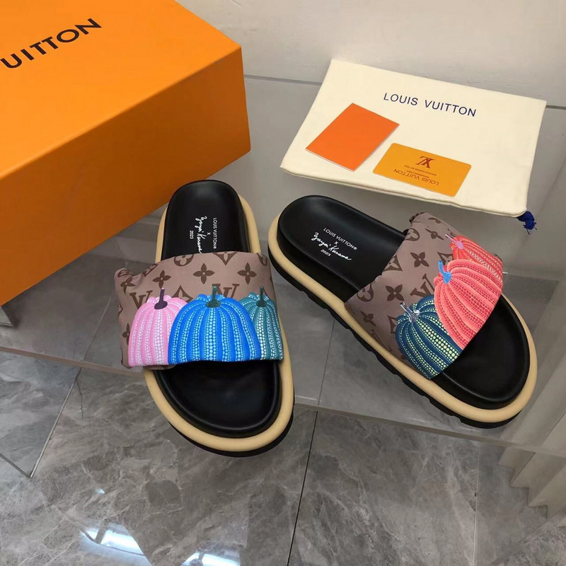 LV pool pillow comfort mule