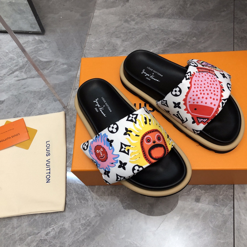 LV pool pillow comfort mule