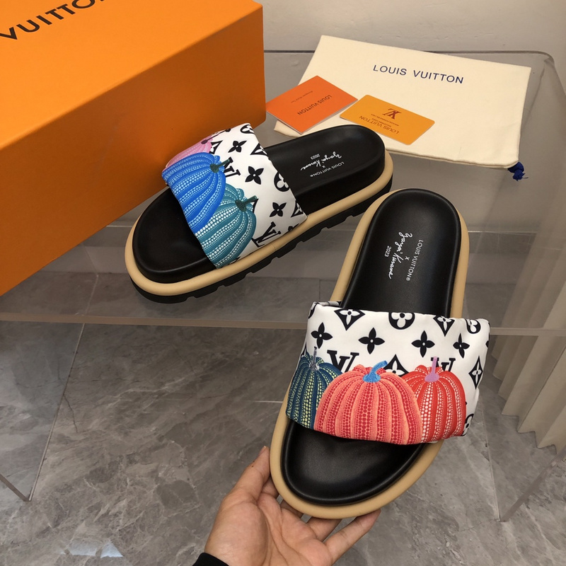 LV pool pillow comfort mule