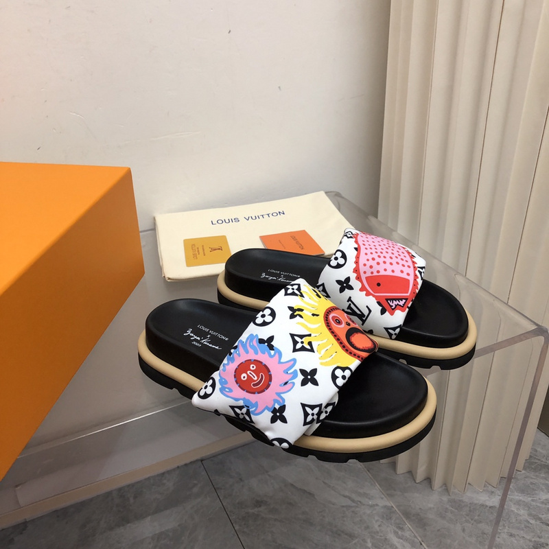 LV pool pillow comfort mule