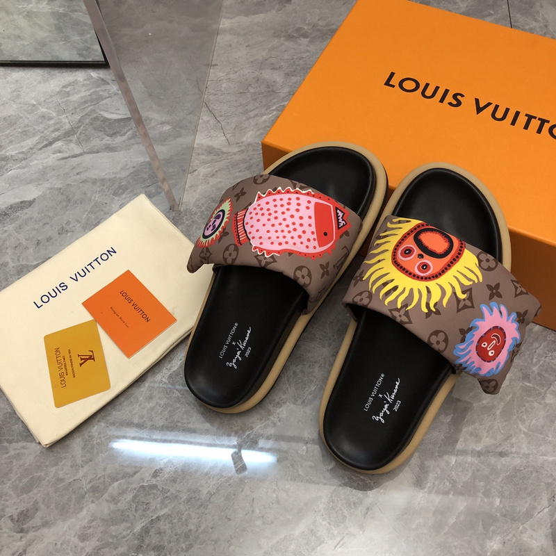 LV pool pillow comfort mule