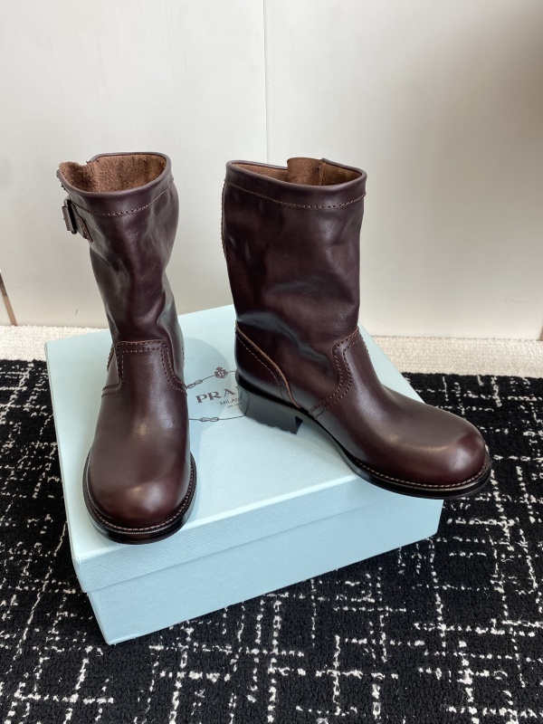 Prada Moto Leather Boots