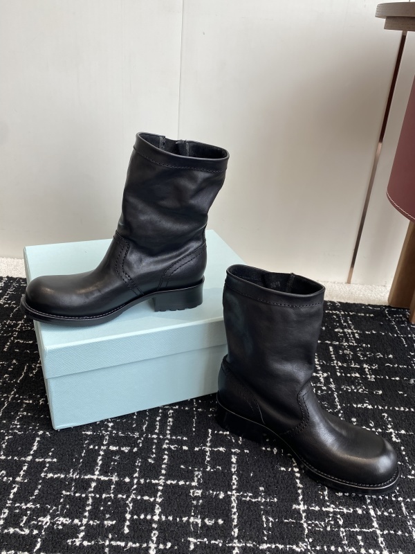 Prada Moto Leather Boots