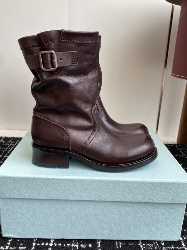 Prada Moto Leather Boots
