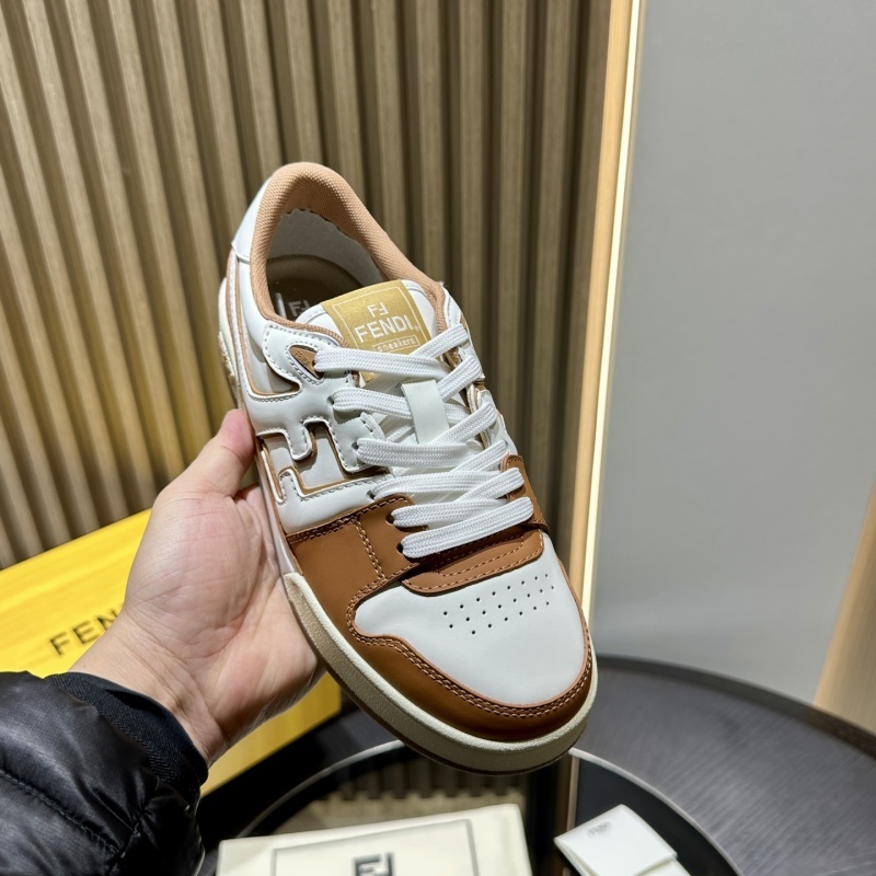 Fendi Match FF-appliqué Leather Sneakers