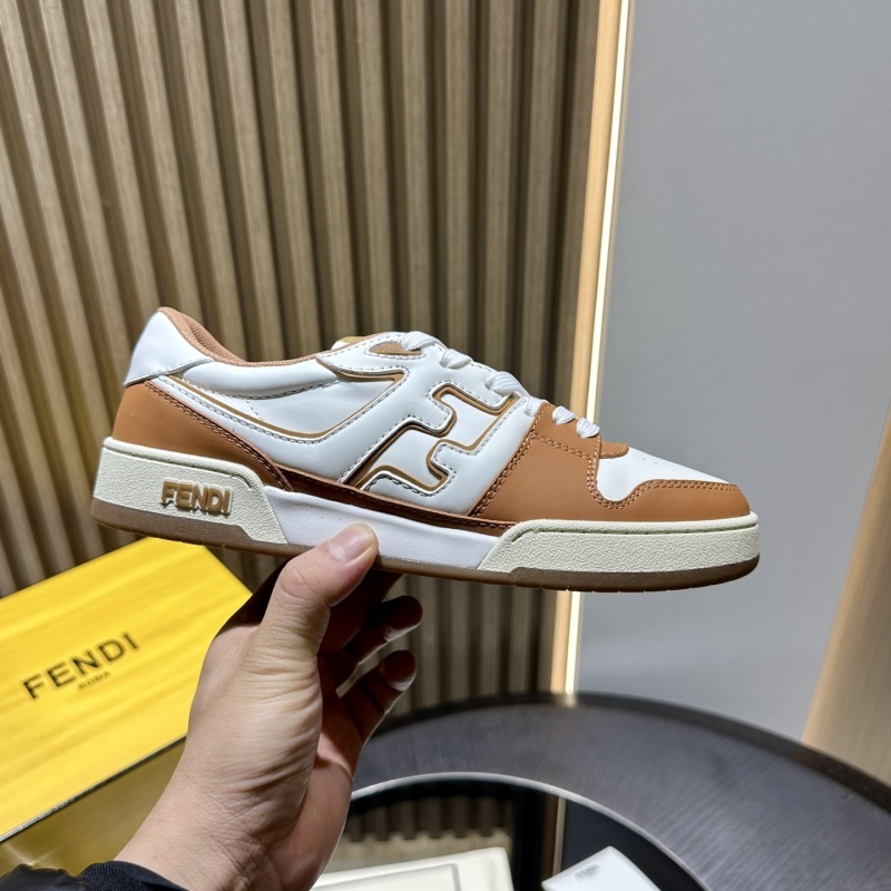 Fendi Match FF-appliqué Leather Sneakers