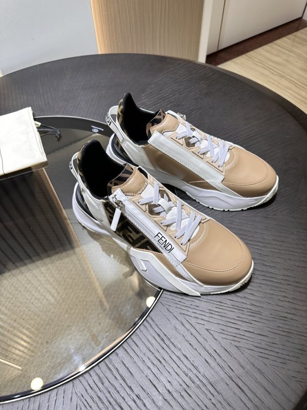 Fendi Flow Leather Jacquard Beige