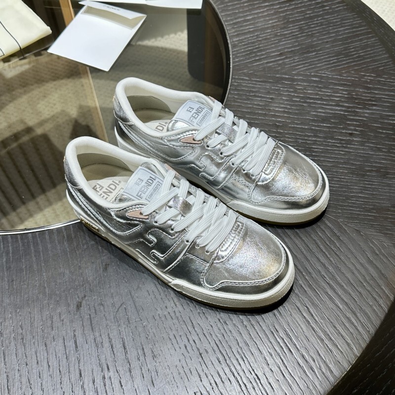 Fendi Match Gold Low Top Sneakers