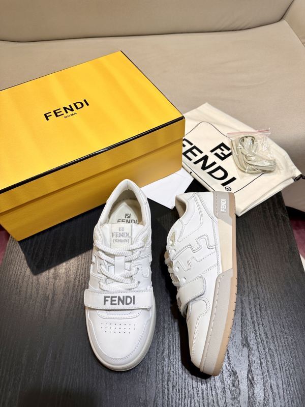 Fendi Match Leather Low Tops Sneakers