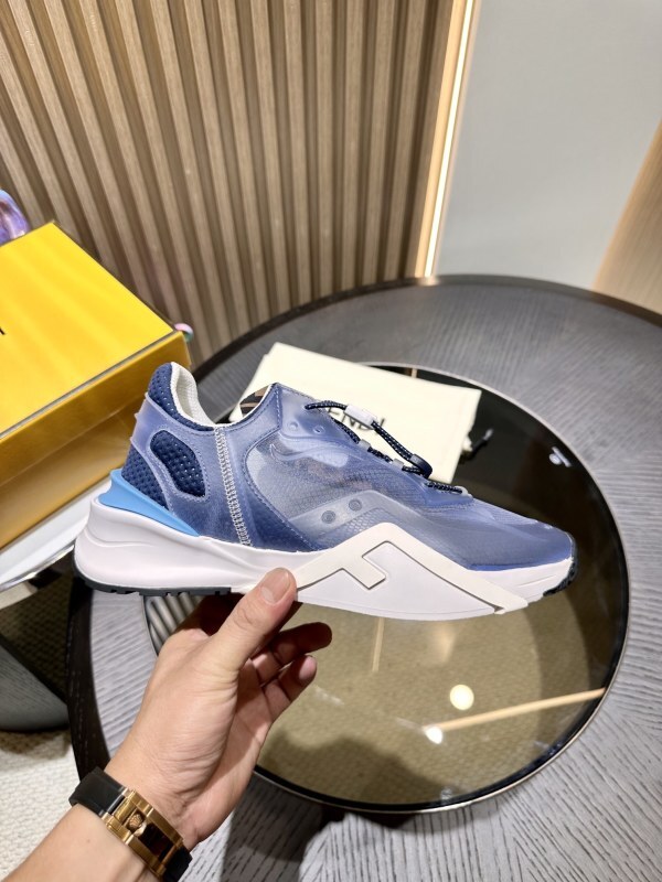 Fendi Flow Sneakers Transparent Upper Men Blue