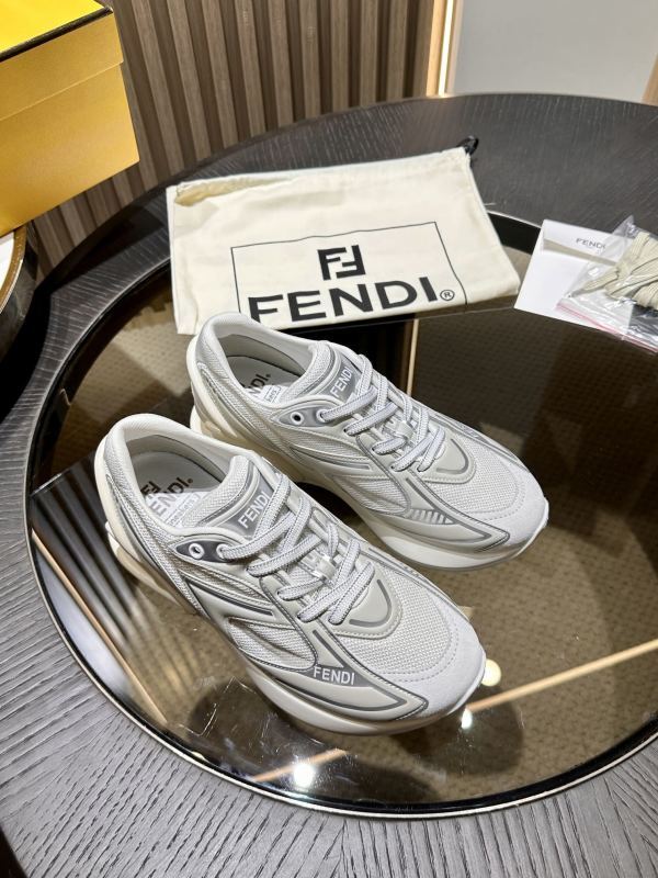 Fendi Women First 1 Gray Fabric Trainers