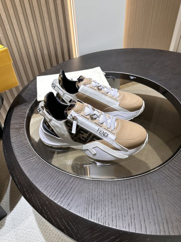 Fendi Flow Leather Jacquard Beige