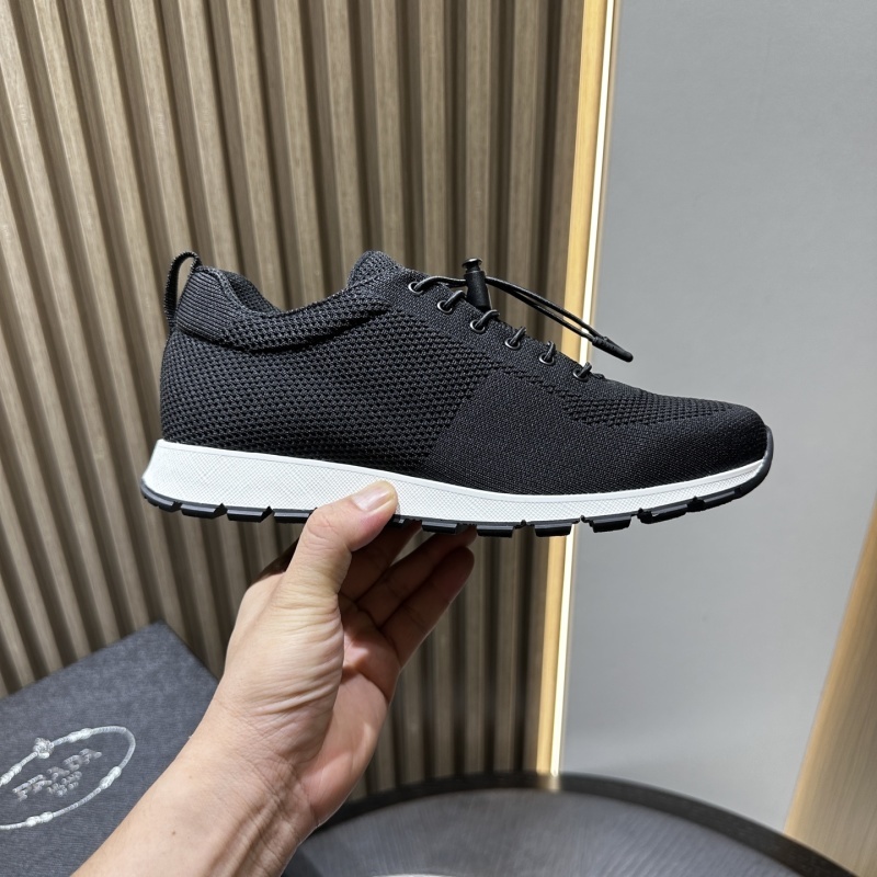 Prada Navy Stretch Knit Sneakers