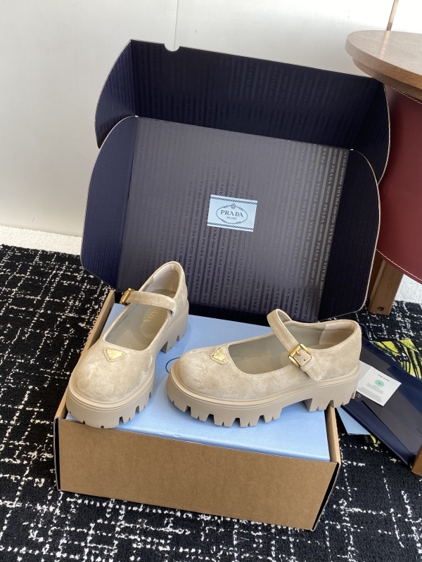 Prada Brushed leather Monolith Mary Janes