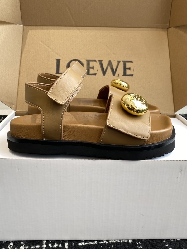 Loewe Leather Button-embellished Sandals