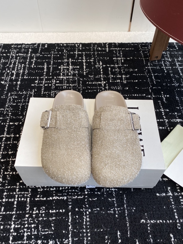 Loewe Ease Buckle Brushed Suede Mules