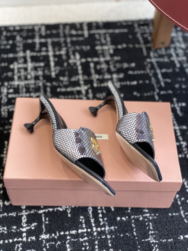 Miu Miu Satin Slides With Crystal Embellishment Shoes