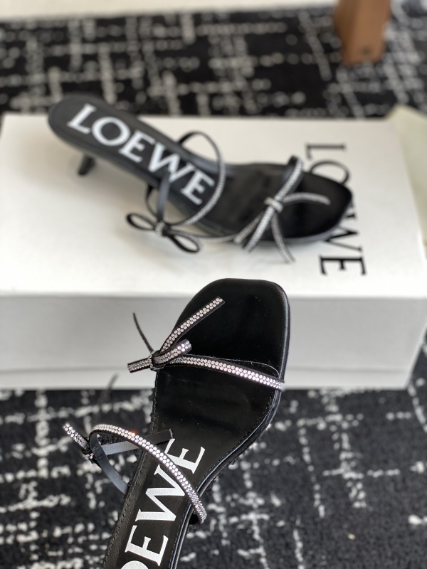 Loewe Black Petal Sandal