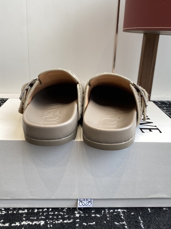 Loewe Ease Buckle Brushed Suede Mules