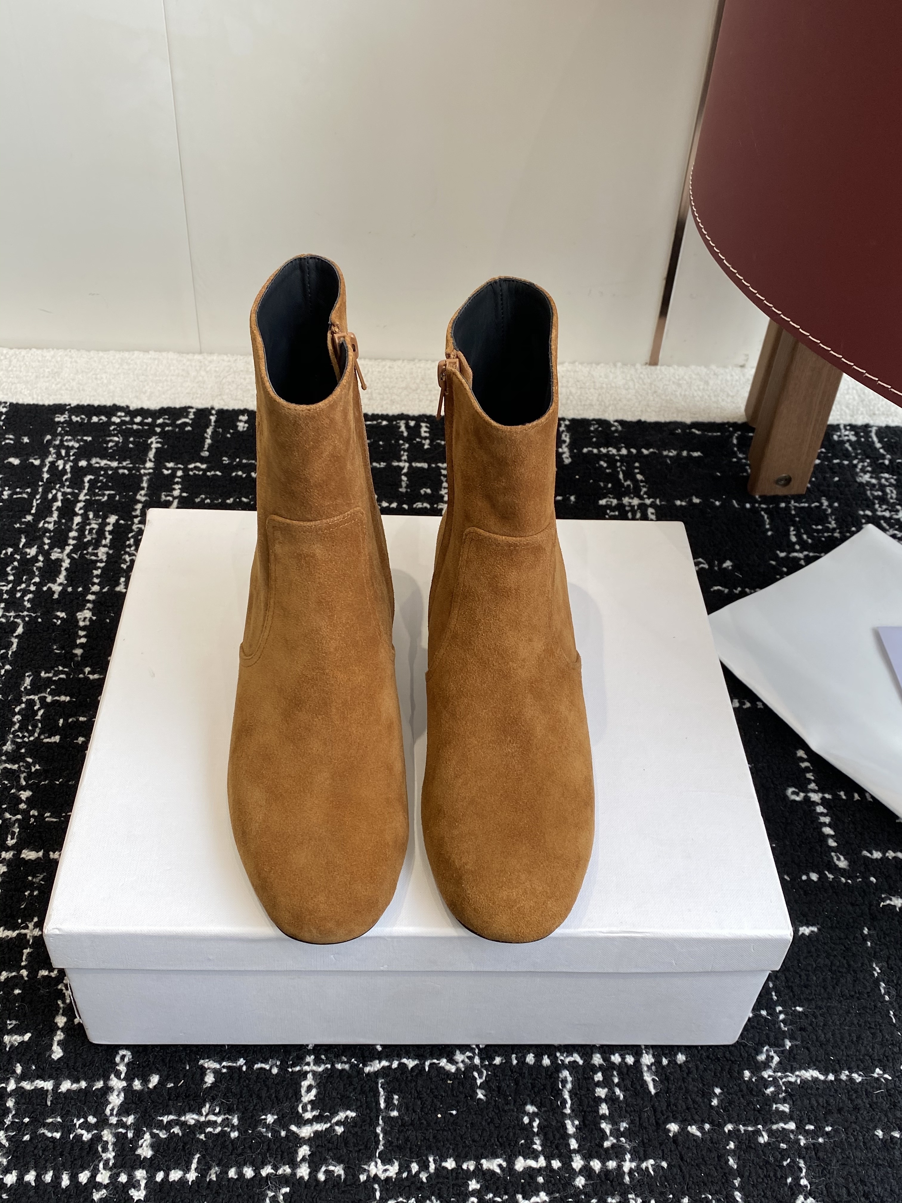 Celine Triomphe Short Boots Havana