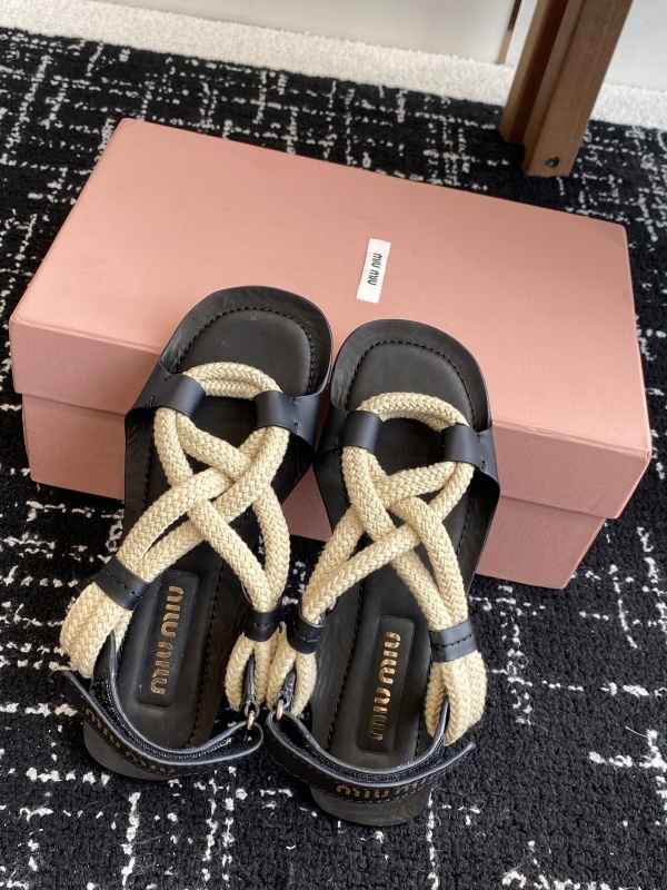 Miu Miu Open-toe Flat Sandals