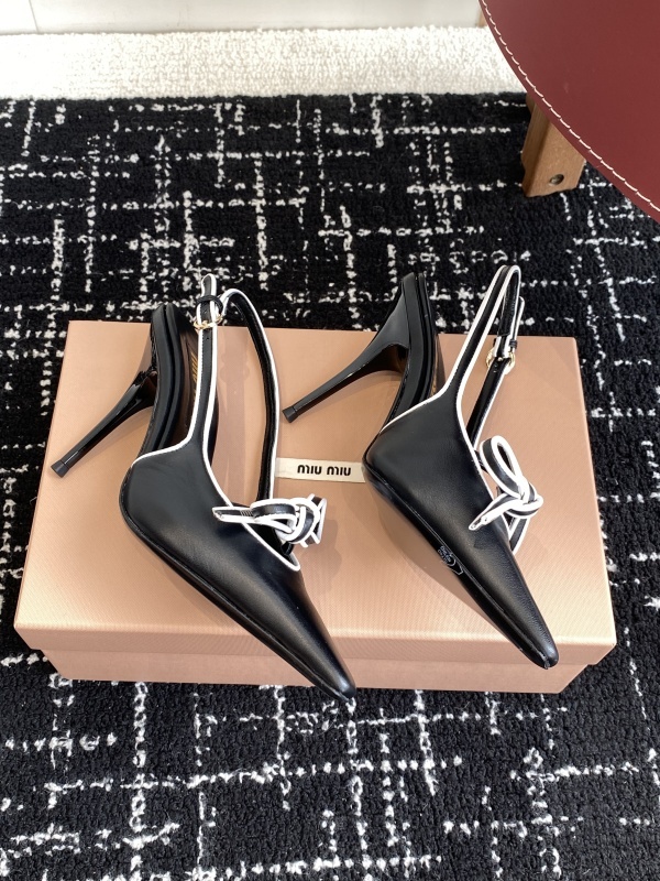 MiuMiu Bow Slingback Kitten Heel Pump