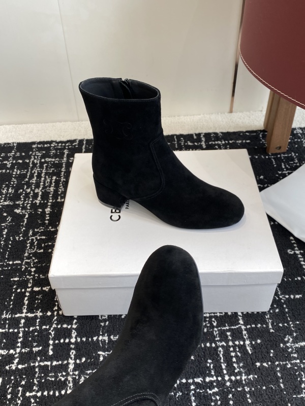 Celine Triomphe Short Boots Havana