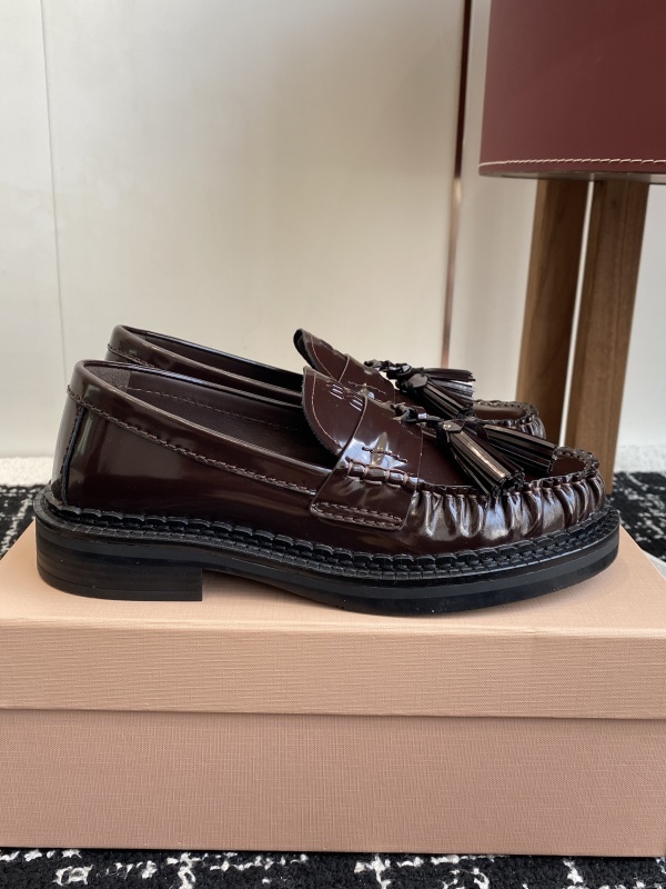 Miu Miu Mocassini Leather Loafer Flats
