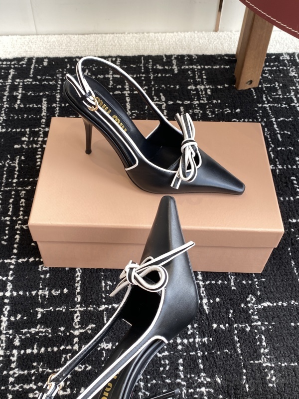 MiuMiu Bow Slingback Kitten Heel Pump