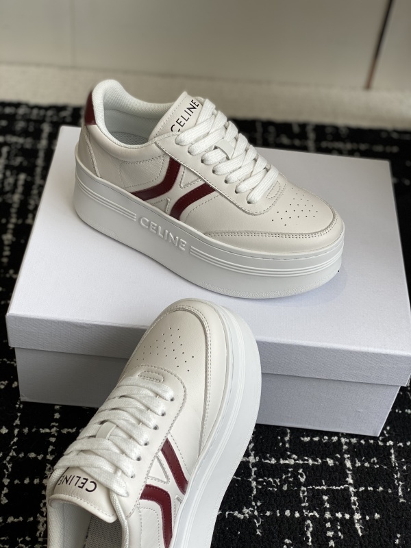 Block Sneakers with Back Triomphe and Wedge Outsole in Calfskin